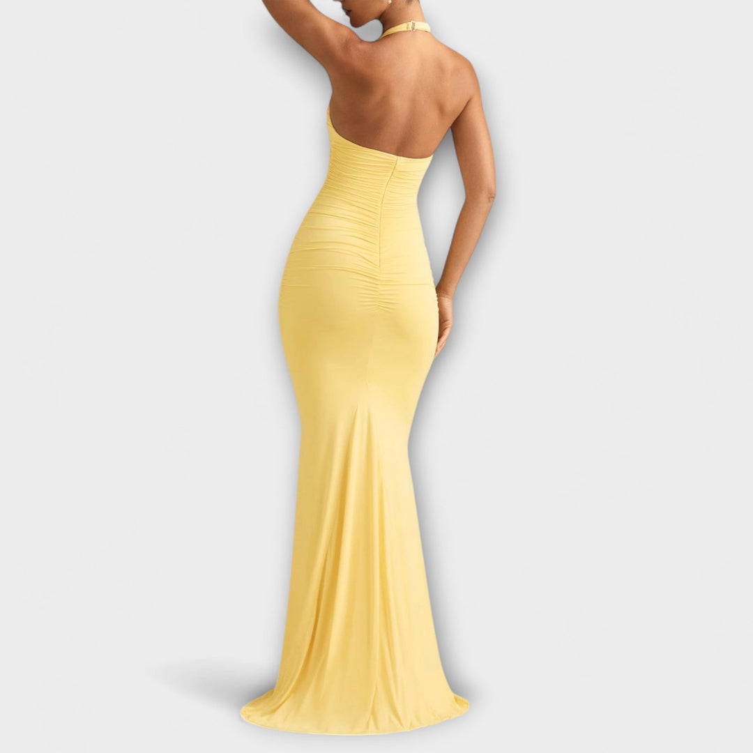 Raffiniertes Rückenfreies Halterneck-Gala Kleid