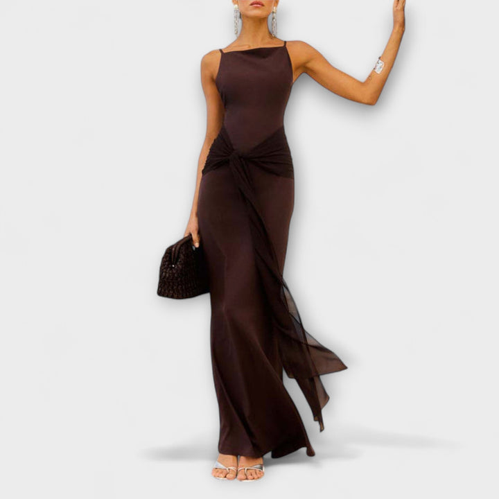 Calista - Schickes geknotetes Maxikleid aus fließendem Chiffon