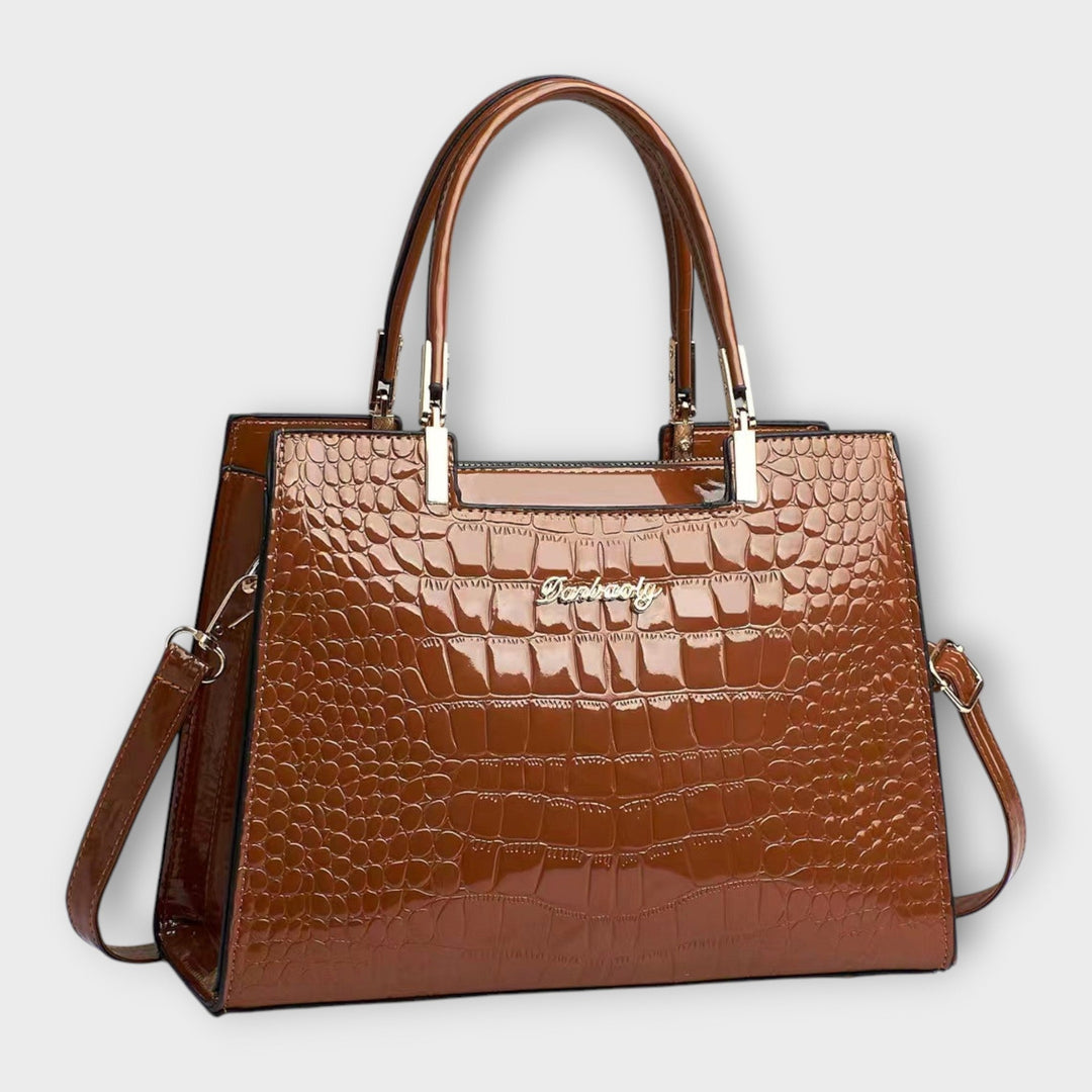 Brava -  Glänzende Krokodilledermuster-Handtasche