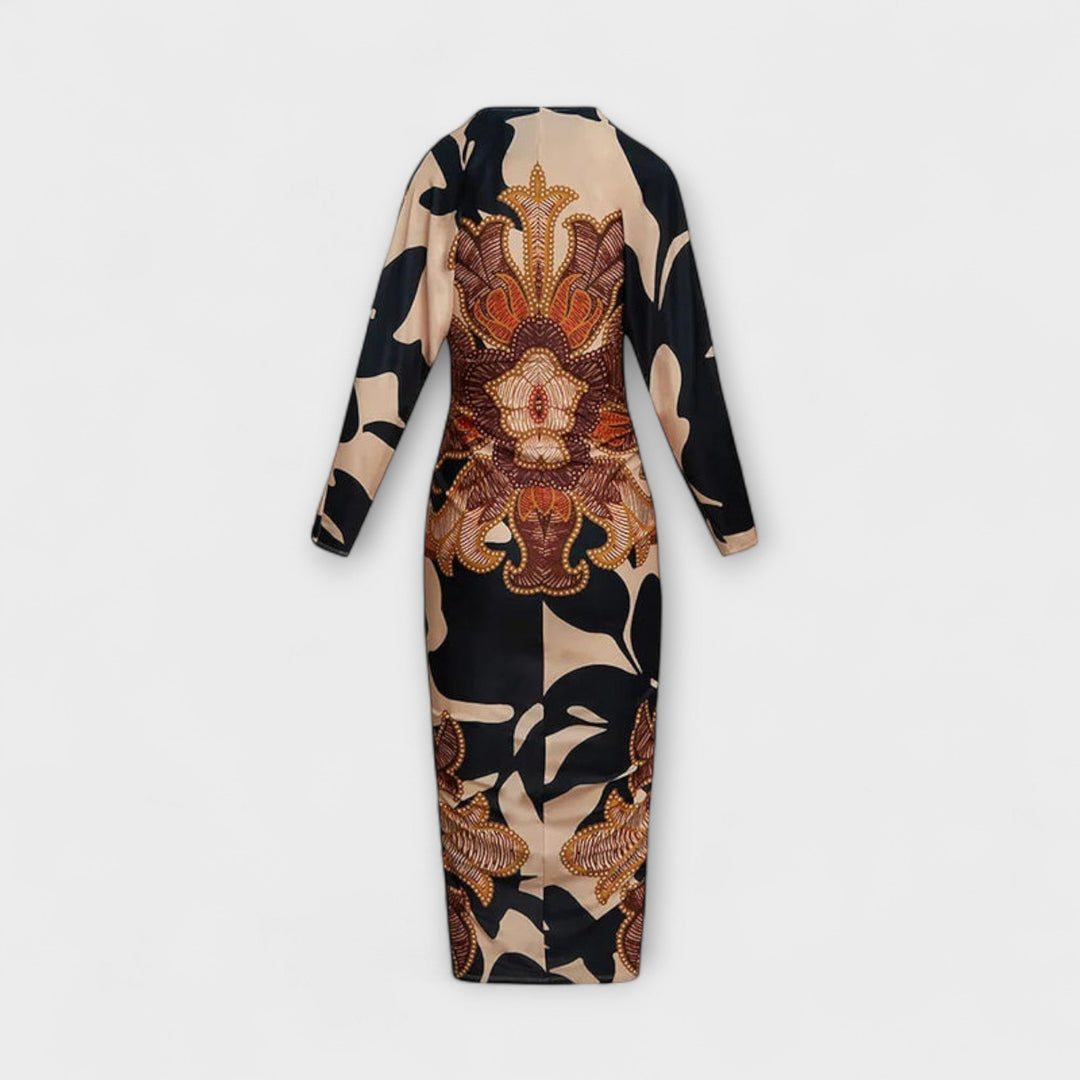 Cleo - Einzigartiges Dolman-Midikleid mit brasilianischem Print