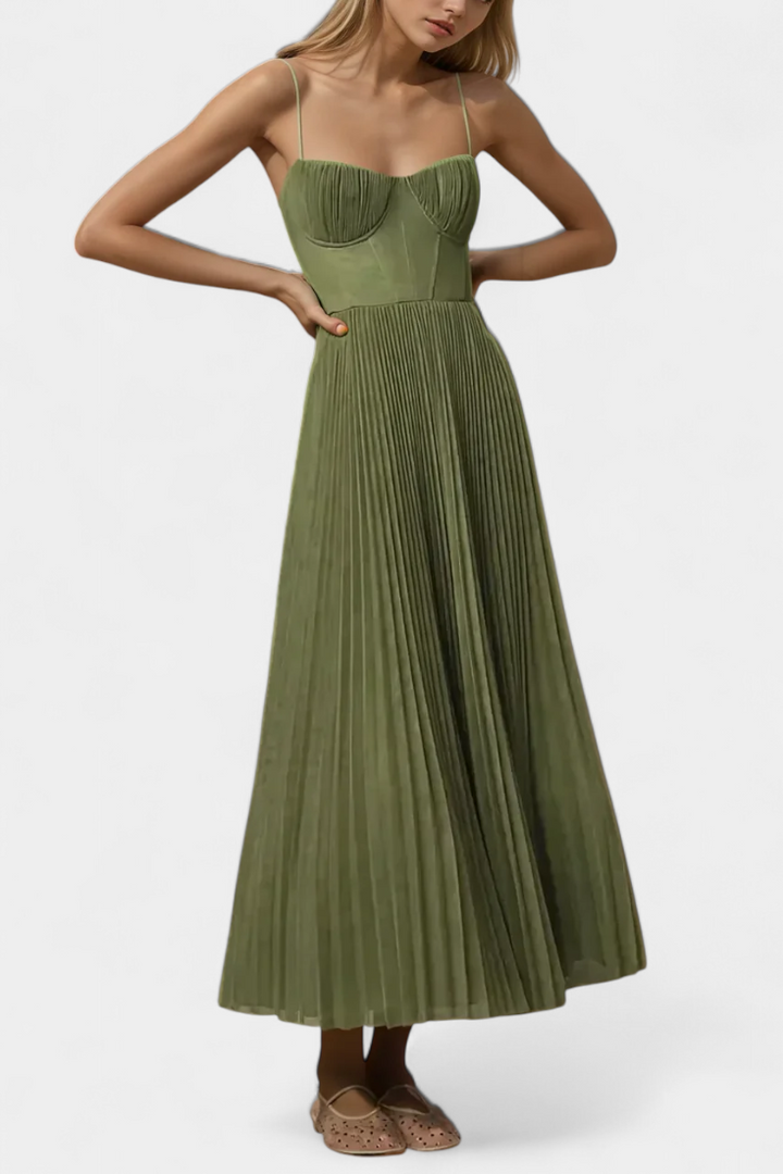 Ottilie – Plissiertes Chiffonkleid mit Corsage