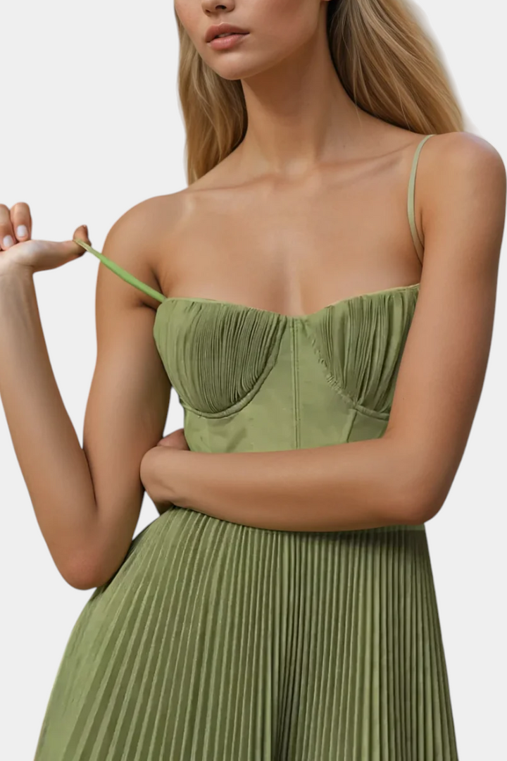 Ottilie – Plissiertes Chiffonkleid mit Corsage