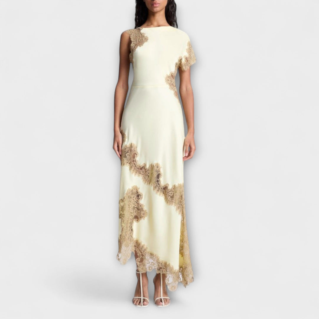 Margaret - Maxikleid mit Satin- und Spitze-Akzenten