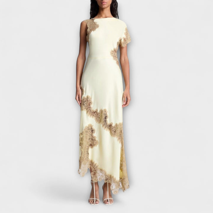 Margaret - Maxikleid mit Satin- und Spitze-Akzenten