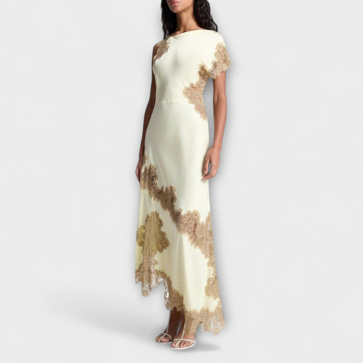 Margaret - Maxikleid mit Satin- und Spitze-Akzenten