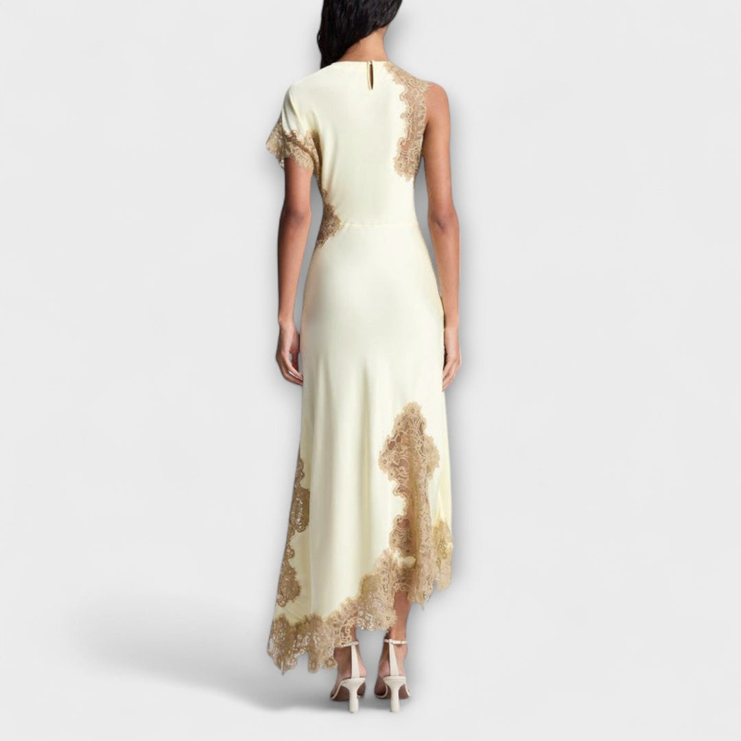 Margaret - Maxikleid mit Satin- und Spitze-Akzenten