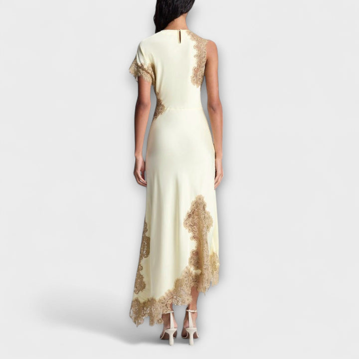 Margaret - Maxikleid mit Satin- und Spitze-Akzenten