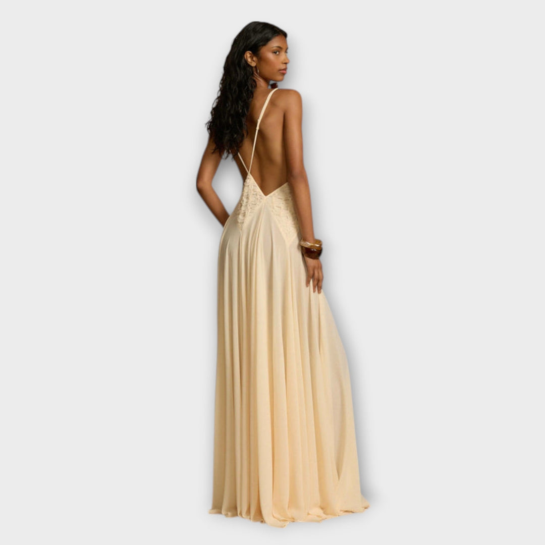 Lavinia - Maxikleid mit tiefem V-Ausschnitt