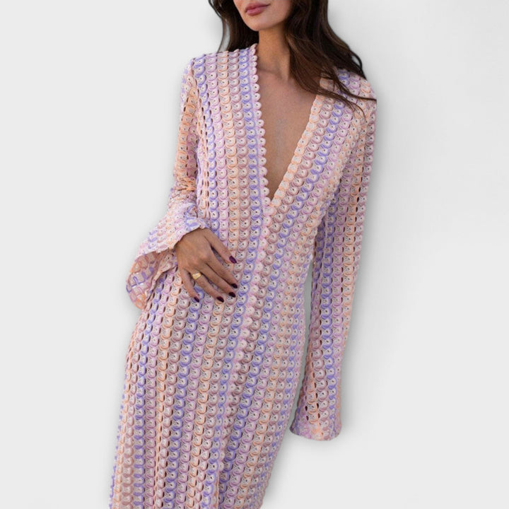 Elina – Maxikleid mit V-Ausschnitt und Urlaubsflair