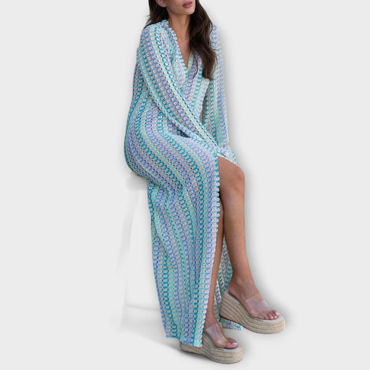 Elina – Maxikleid mit V-Ausschnitt und Urlaubsflair