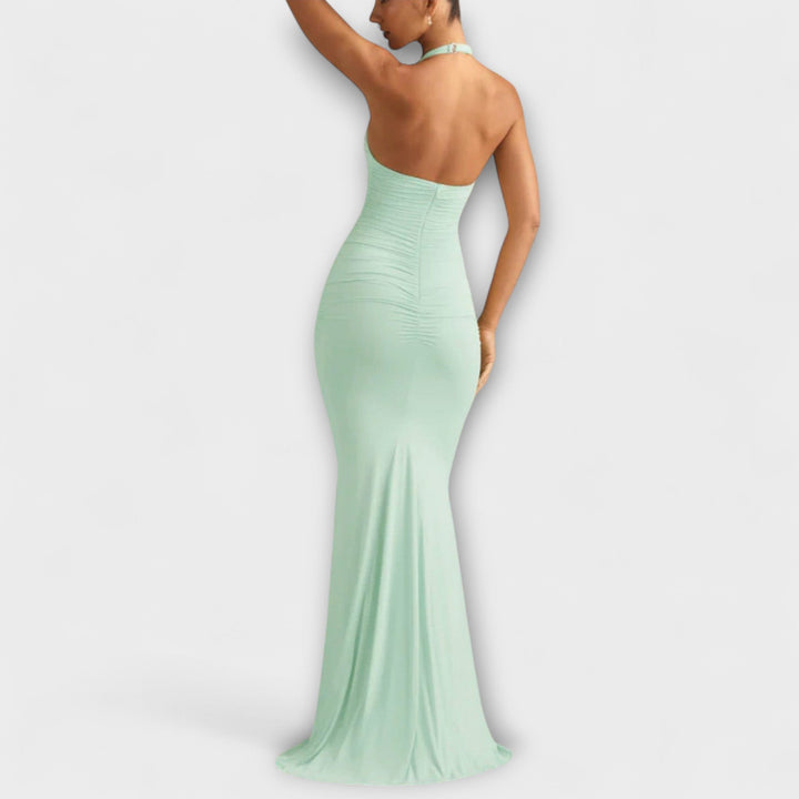 Raffiniertes Rückenfreies Halterneck-Gala Kleid