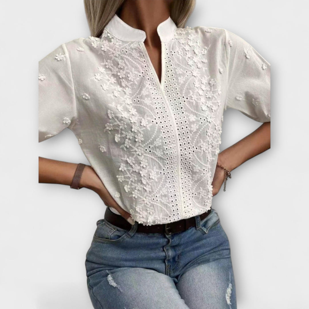 Élise - Mila Bluse mit exquisiter Stickerei