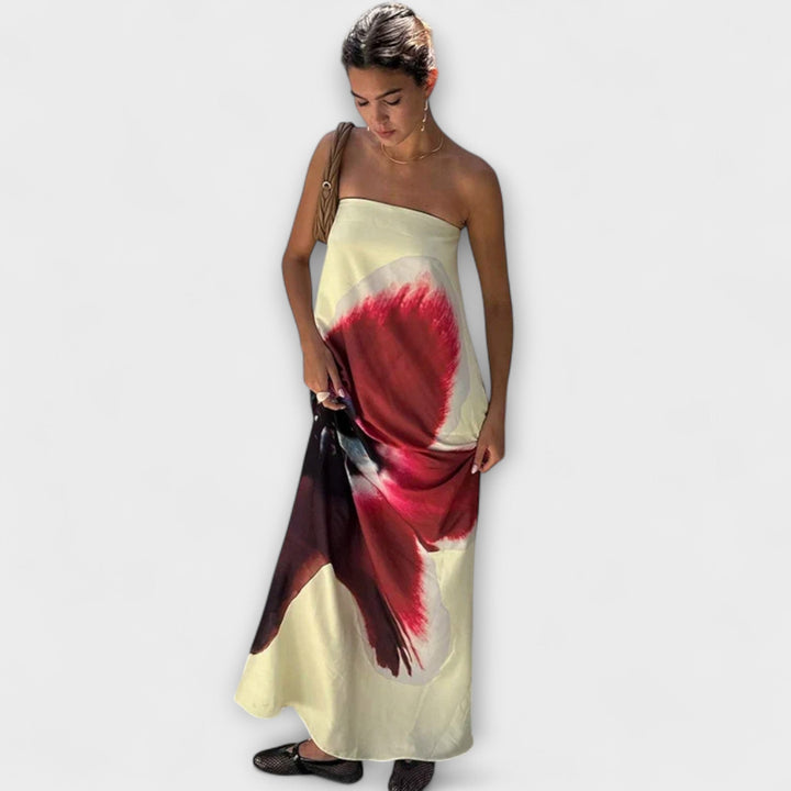 Schickes Off-Shoulder Ärmelloses Maxikleid
