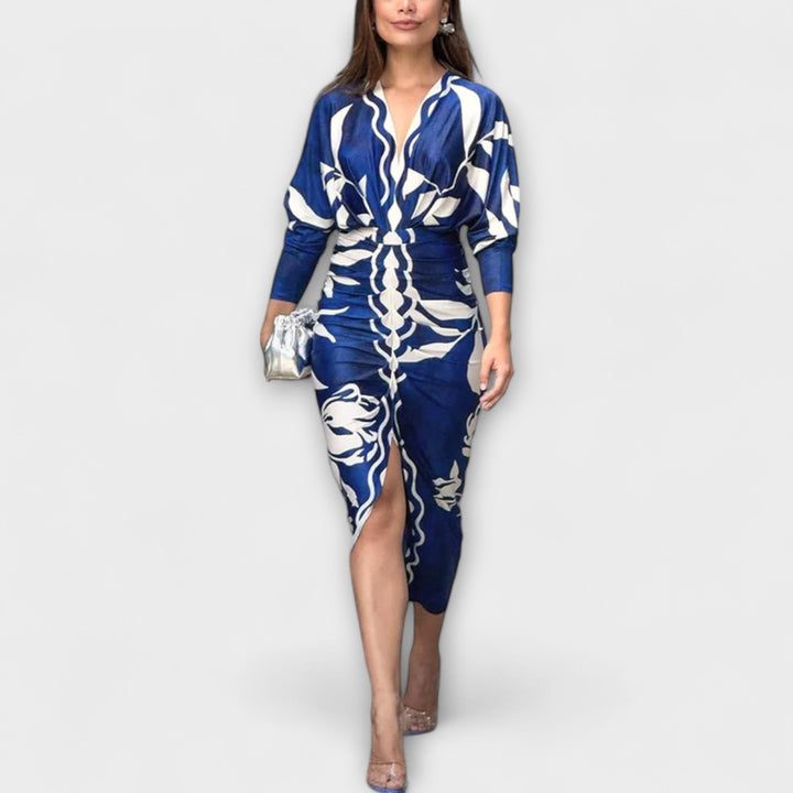 Cleo - Einzigartiges Dolman-Midikleid mit brasilianischem Print
