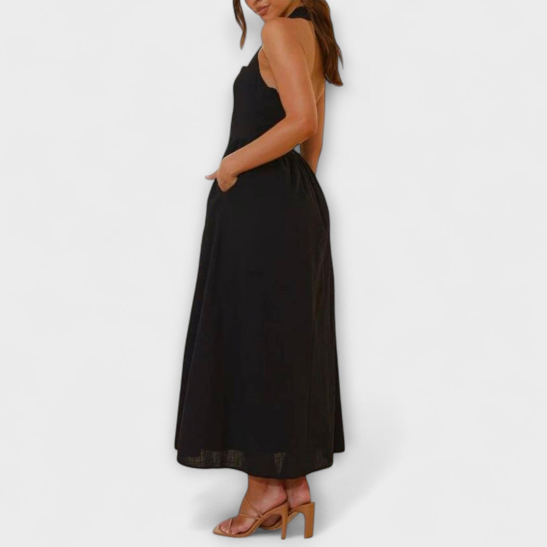 Lydia - Mid-Length Halterkleid mit Taillendetail