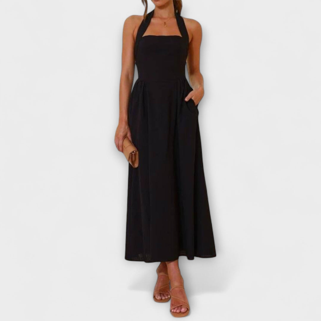 Lydia - Mid-Length Halterkleid mit Taillendetail