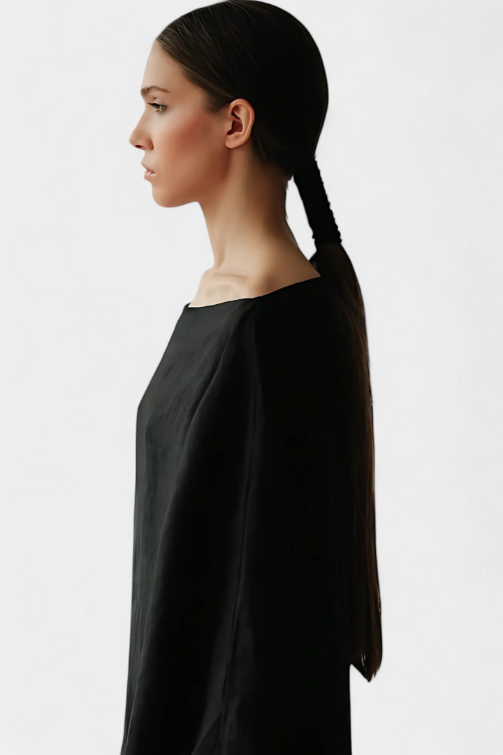 Kamilia – Leinenkleid mit Kimono-Silhouette