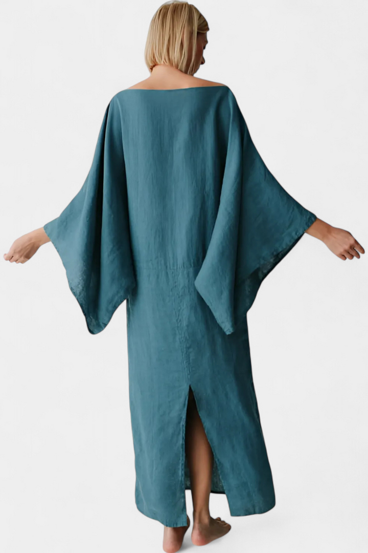Kamilia – Leinenkleid mit Kimono-Silhouette