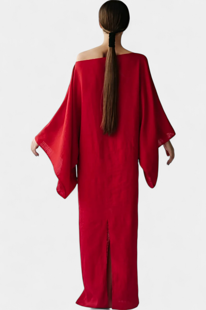 Kamilia – Leinenkleid mit Kimono-Silhouette