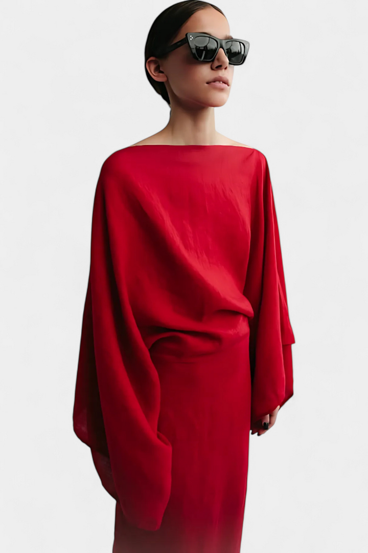 Kamilia – Leinenkleid mit Kimono-Silhouette