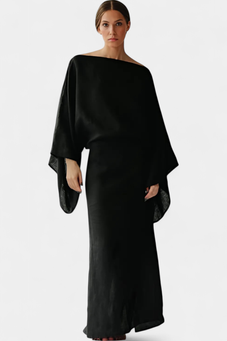Kamilia – Leinenkleid mit Kimono-Silhouette