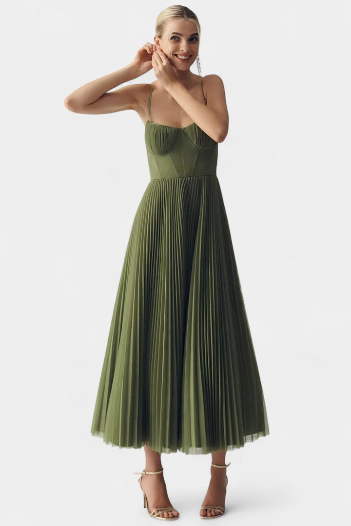 Ottilie – Plissiertes Chiffonkleid mit Corsage
