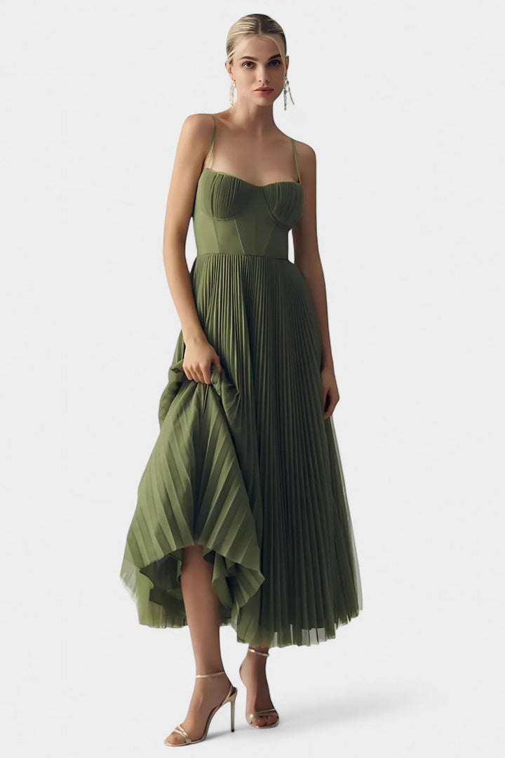 Ottilie – Plissiertes Chiffonkleid mit Corsage