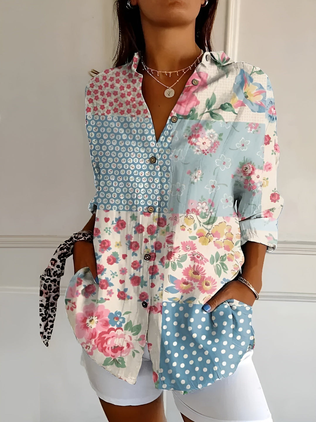 Amara - Luftige Hemdbluse mit Blumenmuster