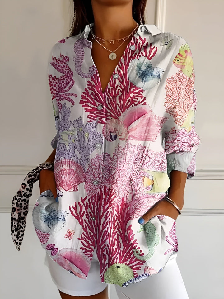 Amara - Luftige Hemdbluse mit Blumenmuster